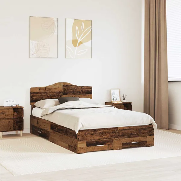 Cadre de lit Bois ancien 120 x 190 cm Bois d'ingénierie