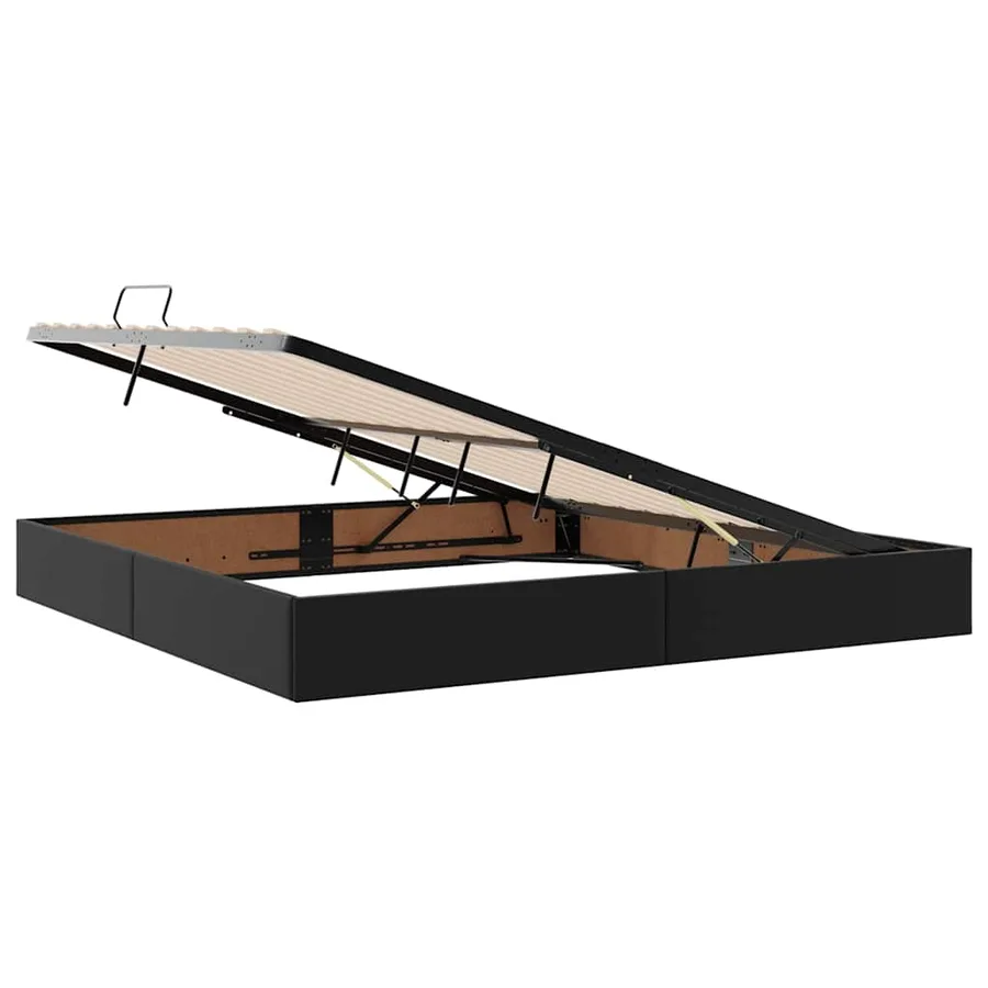Lit de Rangement Noir 200 x 200 cm Cuir synthétique - 6