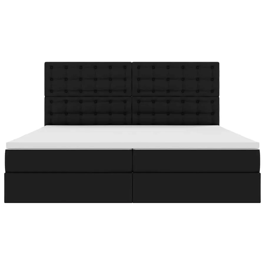 Lit de Rangement Noir 200 x 200 cm Cuir synthétique - 7