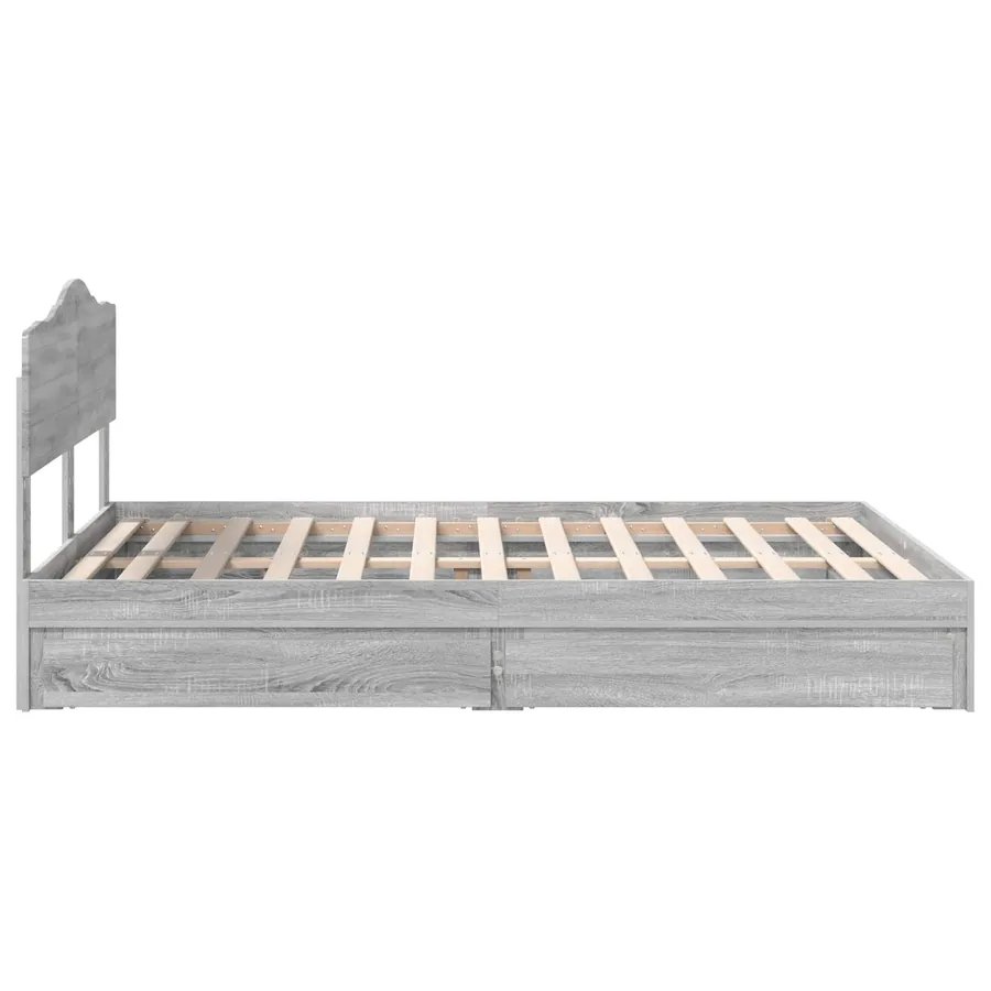 Lit de Rangement Gris Sonoma 150 x 200 cm Bois d'ingénierie - 9