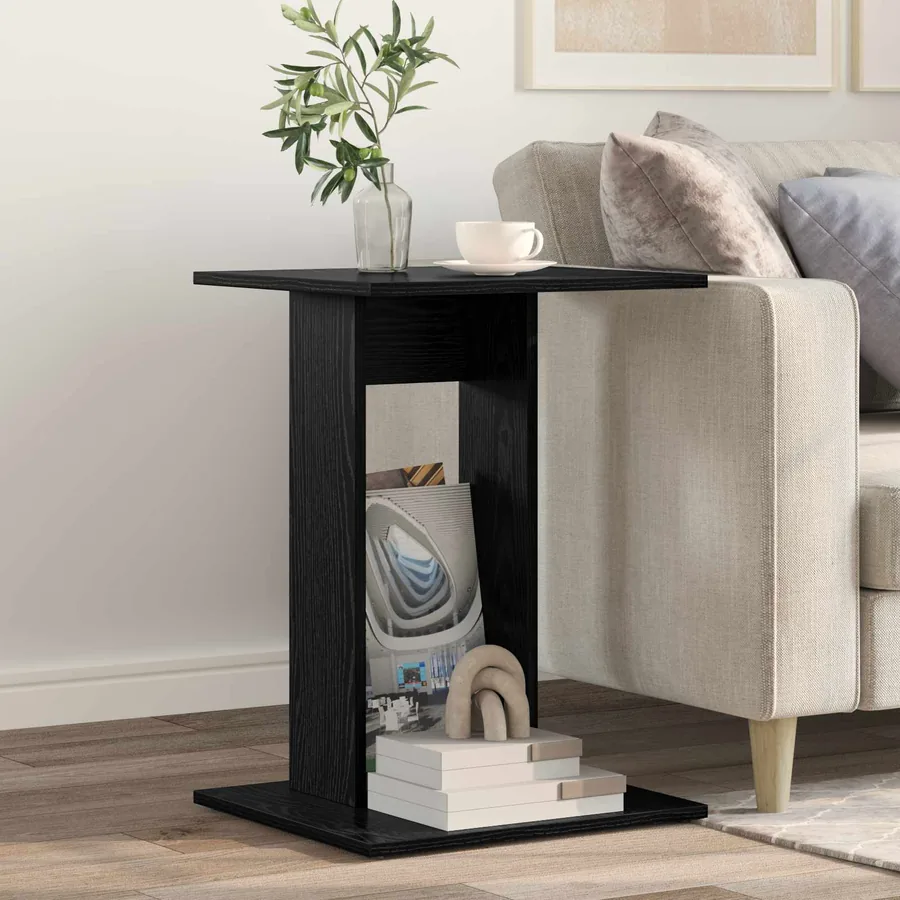 Table d'appoint Chêne noir 45 x 40 x 62,5 cm Bois d'ingénierie