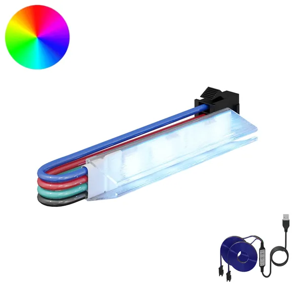 Bande LED 12 pcs Noir et Multicolore 1745 mm