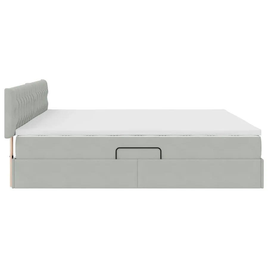 Lit de rangement LED avec matelas Gris clair 200 x 200 cm - 11