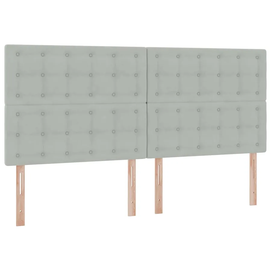 Lit avec rangement et matelas Gris clair 200 x 200 cm Velours - 9