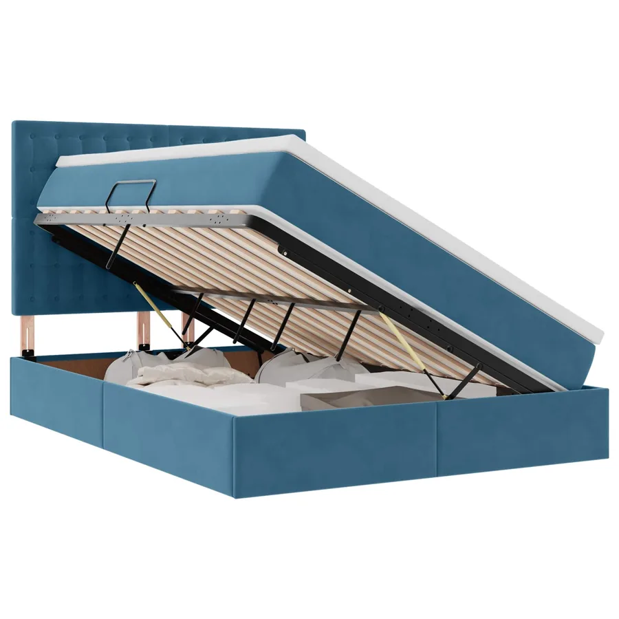 Lit de rangement LED avec matelas Bleu foncé 140 x 190 cm - 2