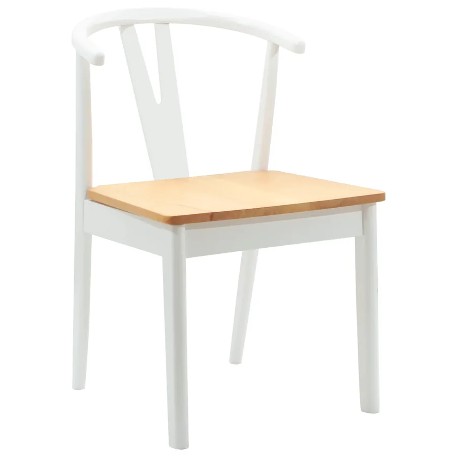 Chaise de salle à manger 2 pcs Blanc et Naturel - 4