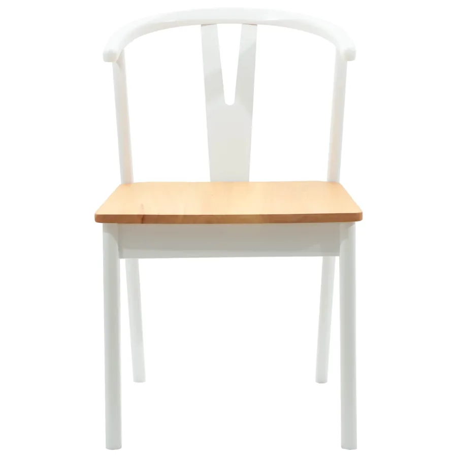 Chaise de salle à manger 2 pcs Blanc et Naturel - 5