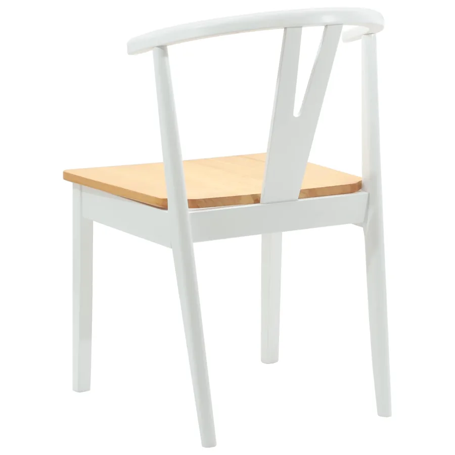 Chaise de salle à manger 2 pcs Blanc et Naturel - 7