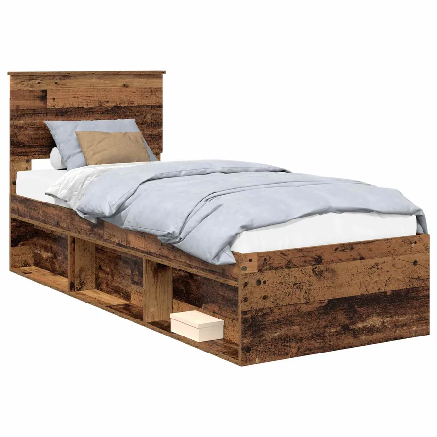 Cadre de lit Bois ancien 75 x 190 cm Pin massif - 2