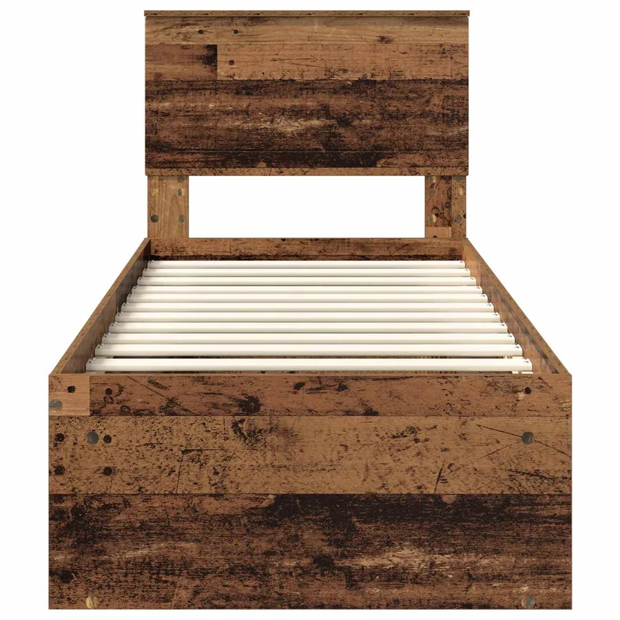 Cadre de lit Bois ancien 75 x 190 cm Pin massif - 7