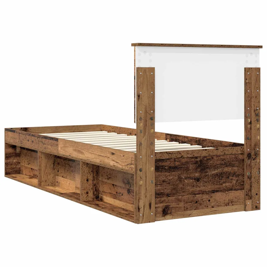 Cadre de lit Bois ancien 75 x 190 cm Pin massif - 9