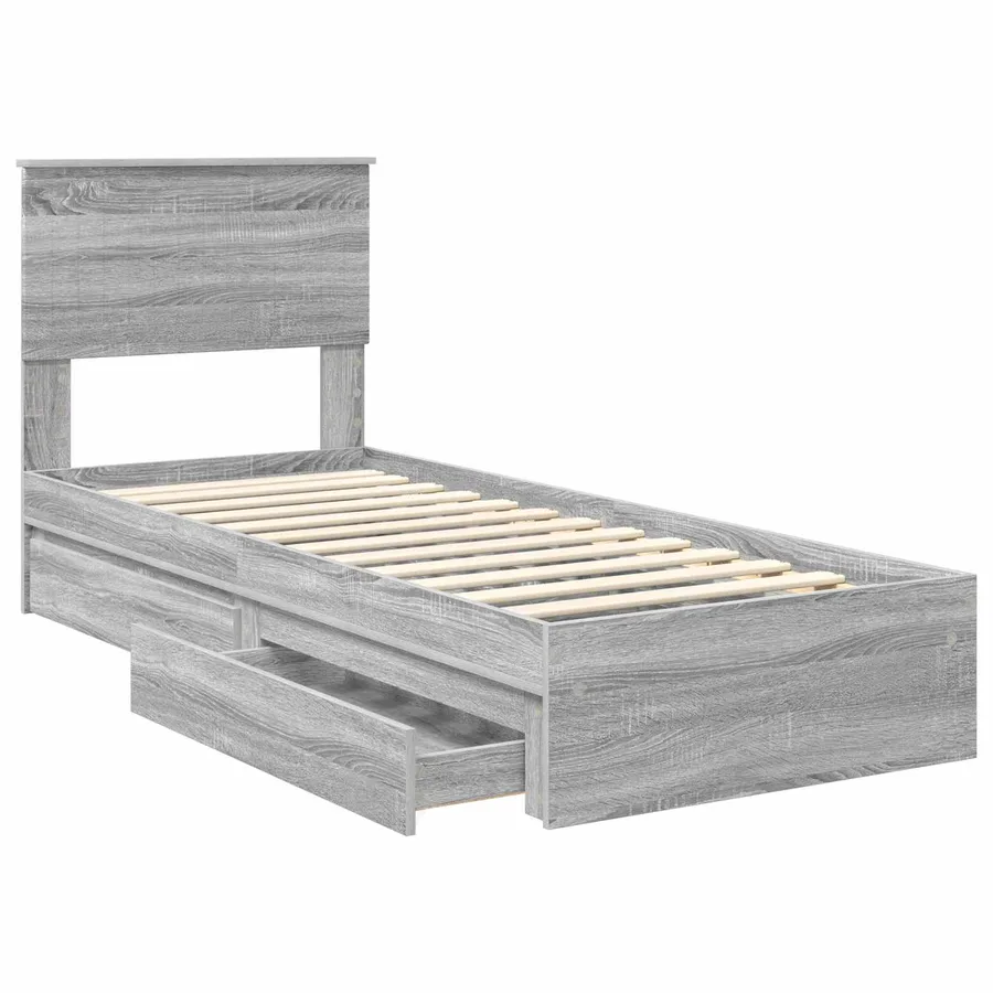 Lit de Rangement Gris Sonoma 75 x 190 cm Bois d'ingénierie - 5