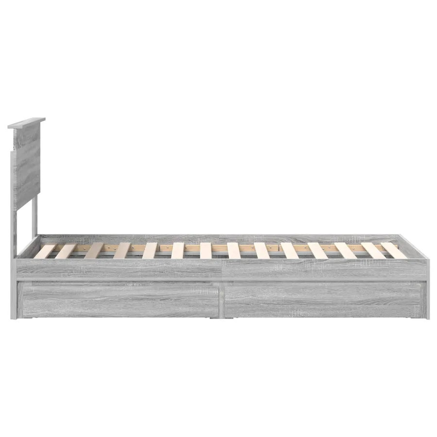 Lit de Rangement Gris Sonoma 75 x 190 cm Bois d'ingénierie - 9
