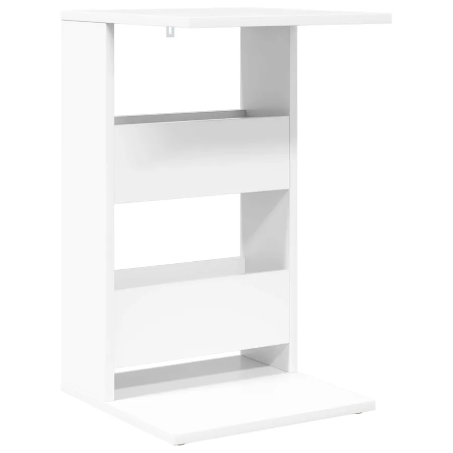 Table d'appoint Blanc 40 x 35 x 60,5 cm Bois d'ingénierie - 2