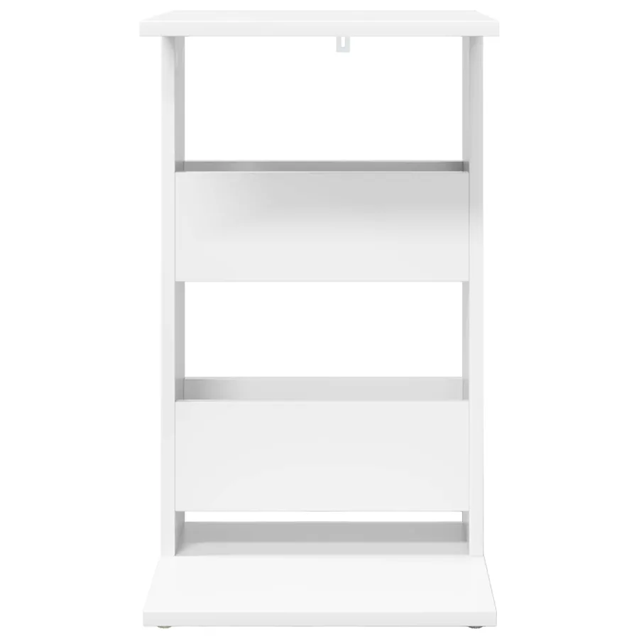Table d'appoint Blanc 40 x 35 x 60,5 cm Bois d'ingénierie - 5