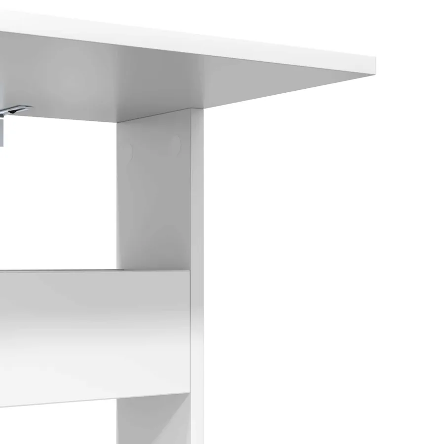 Table d'appoint Blanc 40 x 35 x 60,5 cm Bois d'ingénierie - 9
