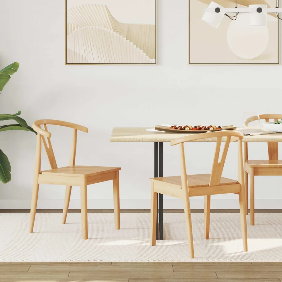 Chaise de salle à manger 2 pcs Naturel