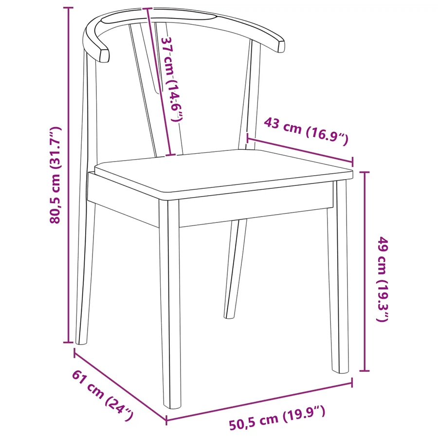 Chaise de salle à manger 2 pcs Naturel - 11