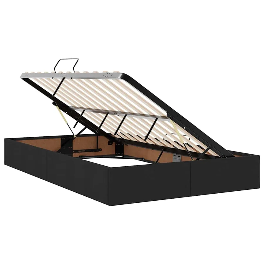 Lit avec rangement et matelas Noir 120 x 200 cm tissu - 6