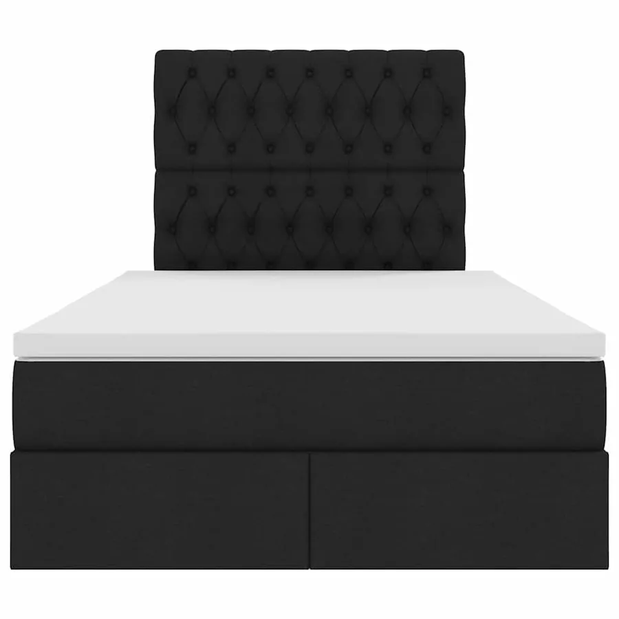 Lit avec rangement et matelas Noir 120 x 200 cm tissu - 7