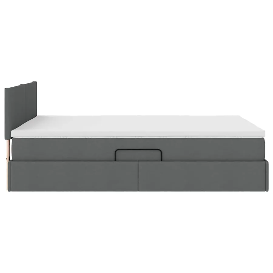 Lit avec rangement et matelas Gris foncé 140 x 190 cm - 10