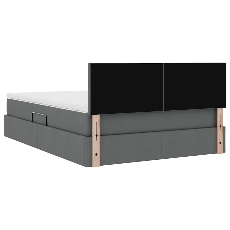 Lit avec rangement et matelas Gris foncé 140 x 190 cm - 11