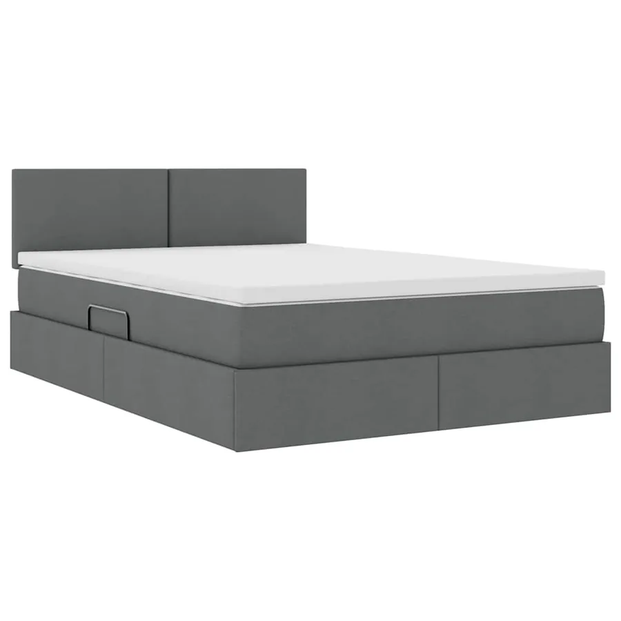 Lit avec rangement et matelas Gris foncé 140 x 190 cm - 5