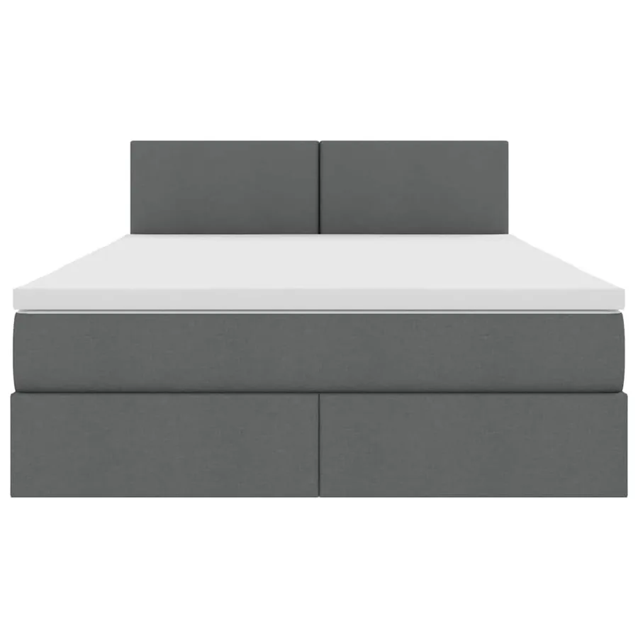 Lit avec rangement et matelas Gris foncé 140 x 190 cm - 7