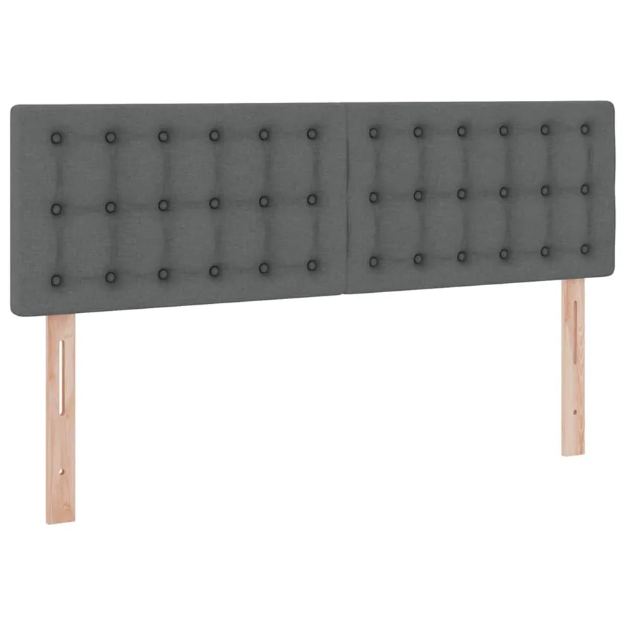 Lit de rangement LED avec matelas Gris foncé 140 x 190 cm Tissu - 8