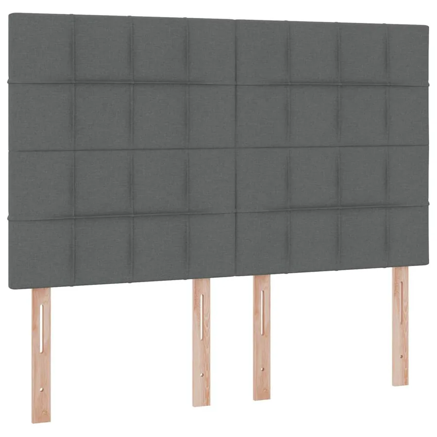 Lit de rangement LED avec matelas Gris foncé 140 x 190 cm Tissu - 8