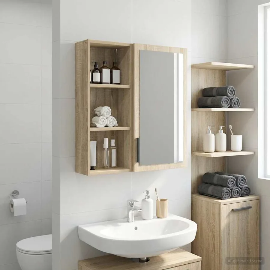 Armoire murale de salle de bain Chêne Sonoma 30 x 14 x 70 cm