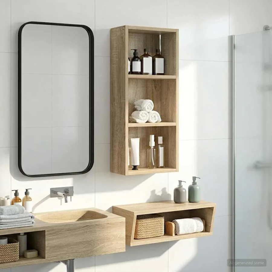 Armoire murale de salle de bain Chêne Sonoma 30 x 14 x 70 cm - 4