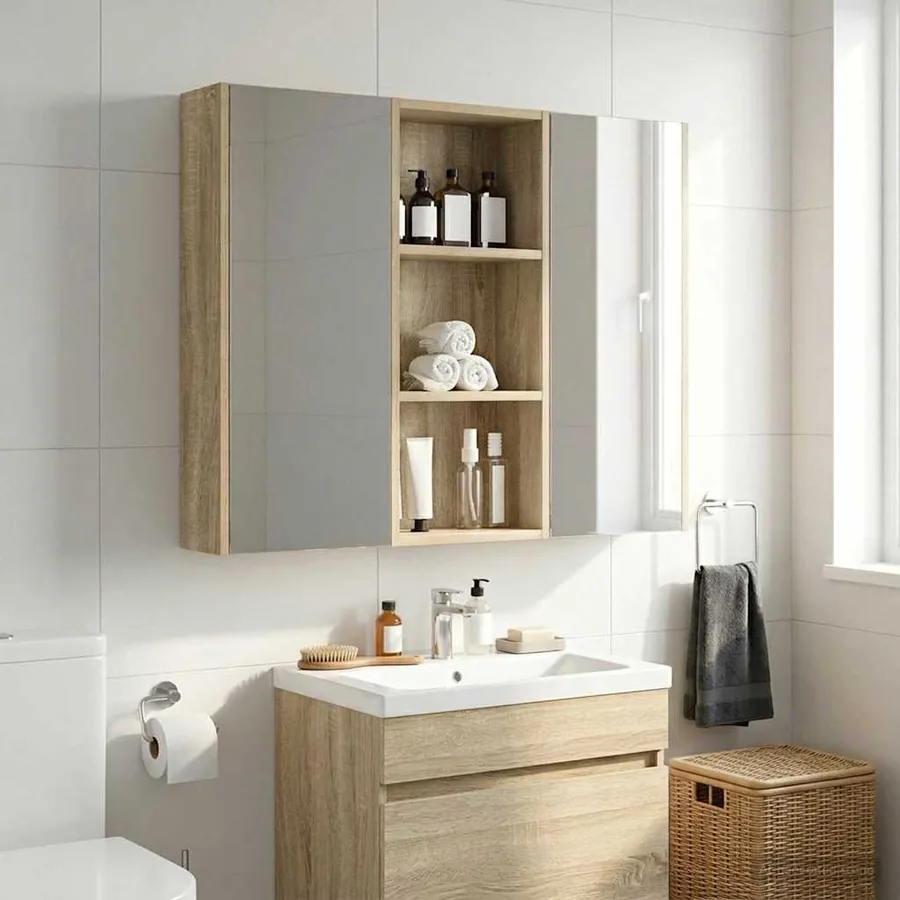 Armoire murale de salle de bain Chêne Sonoma 30 x 14 x 70 cm - 5