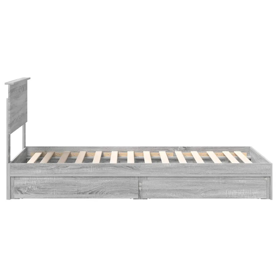 Lit de Rangement Gris Sonoma 90 x 200 cm Bois d'ingénierie - 9