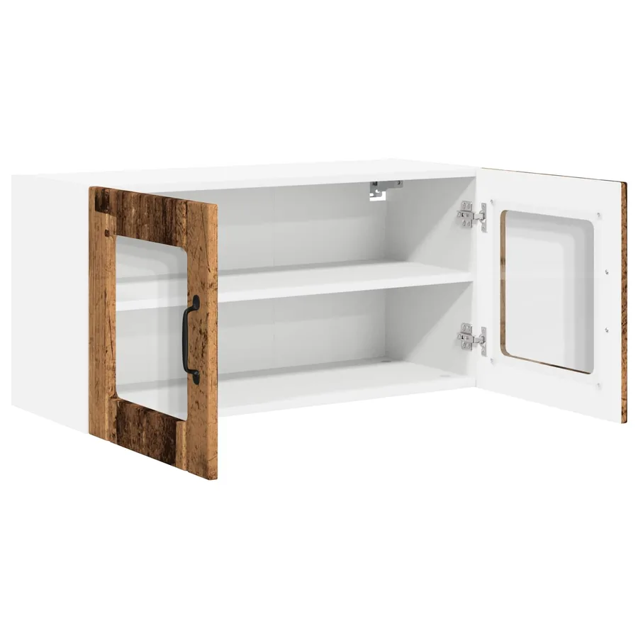 Cabinet en verre mural PORTO Bois ancien 80 x 31 x 40 cm - 5