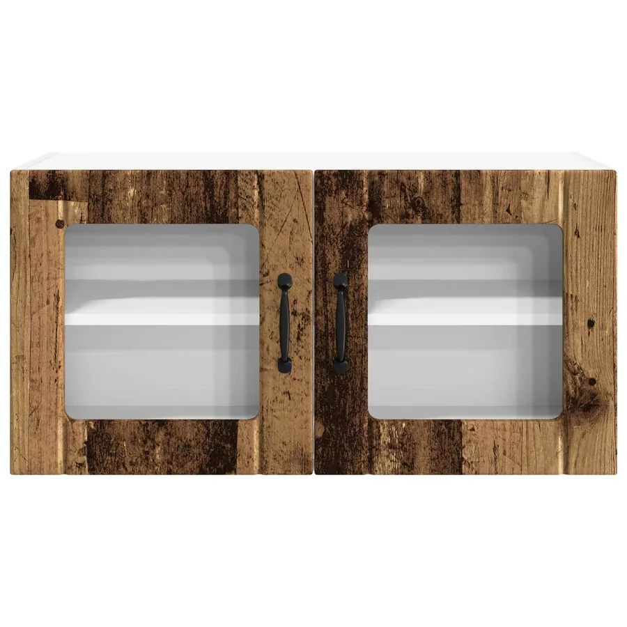 Cabinet en verre mural PORTO Bois ancien 80 x 31 x 40 cm - 6