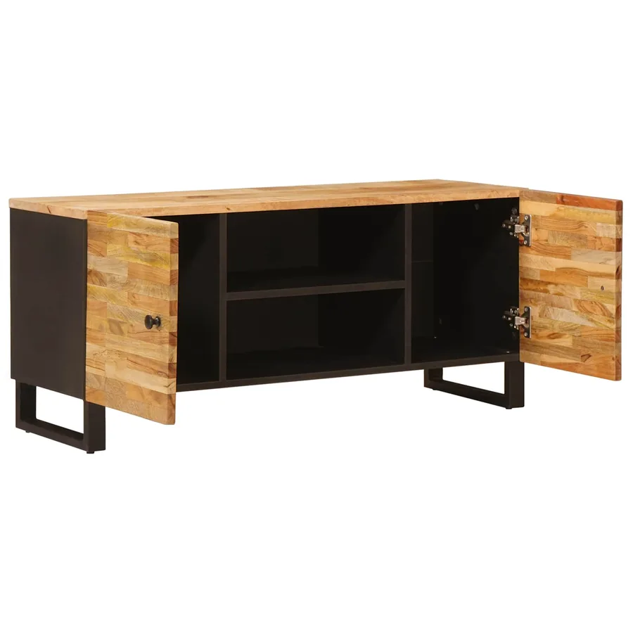 Meuble TV Marron 105 x 33 x 46 cm Bois de mangue massif - 2