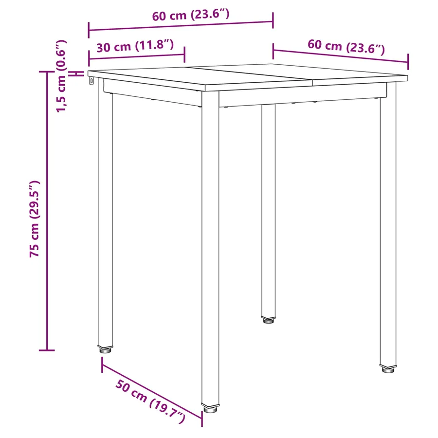 Table de salle à manger / Table de repas 60 x 60 x 75 cm MÉTAL - 8