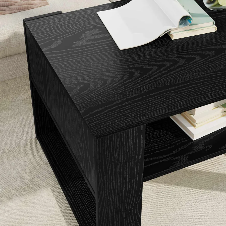 Table basse Chêne noir 66 x 53 x 45 cm Bois d'ingénierie - 4
