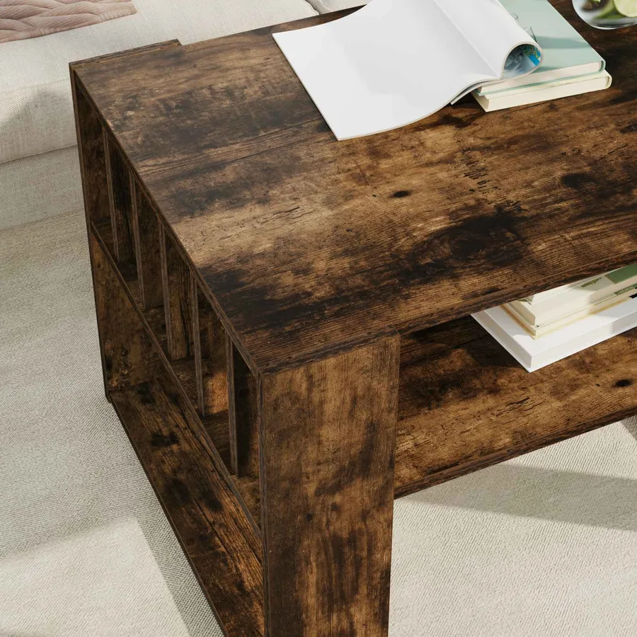 Table basse Chêne fumé 66 x 49,5 x 45 cm Bois d'ingénierie - 4