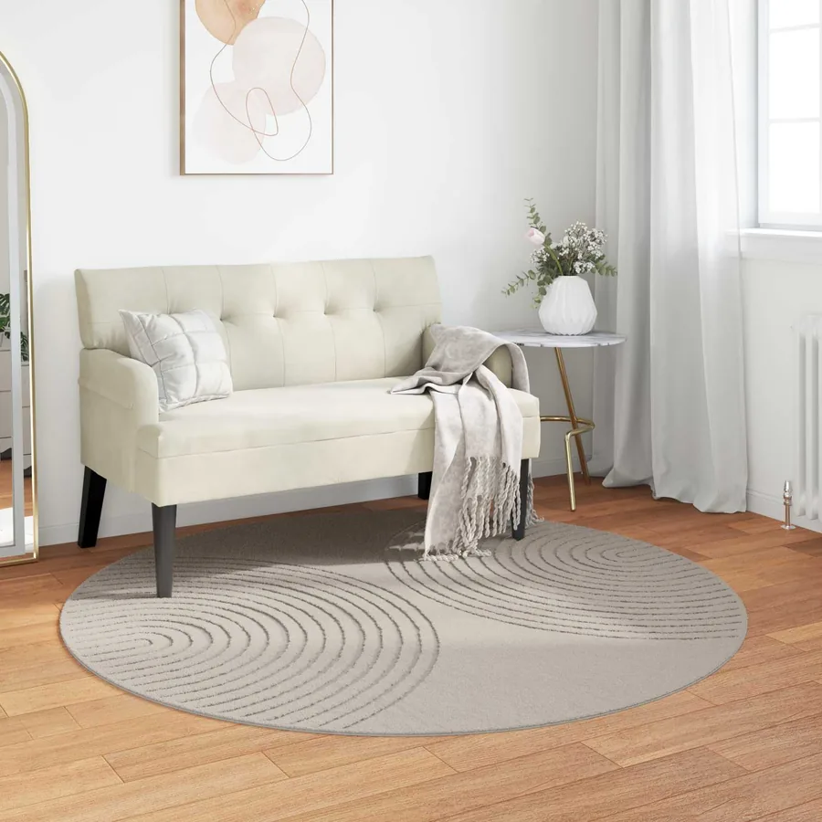 Tapis de surface Rond GALATI Crème Ø 160 CM Polyester