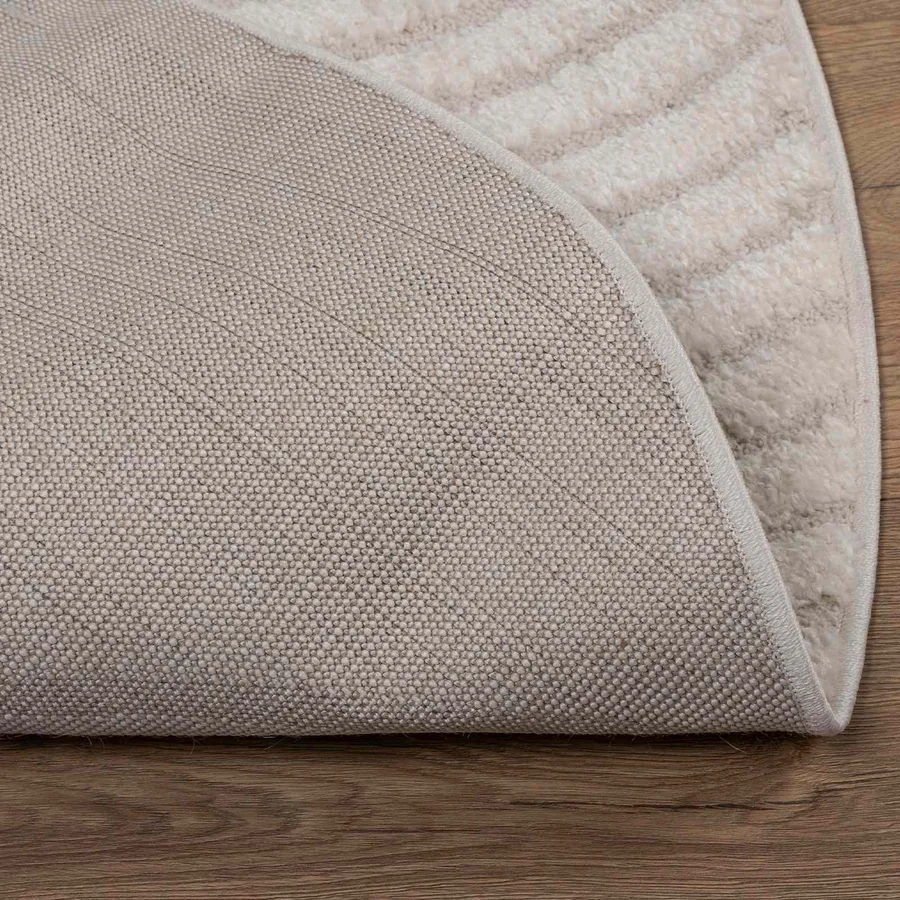 Tapis de surface Rond GALATI Crème Ø 160 CM Polyester - 4