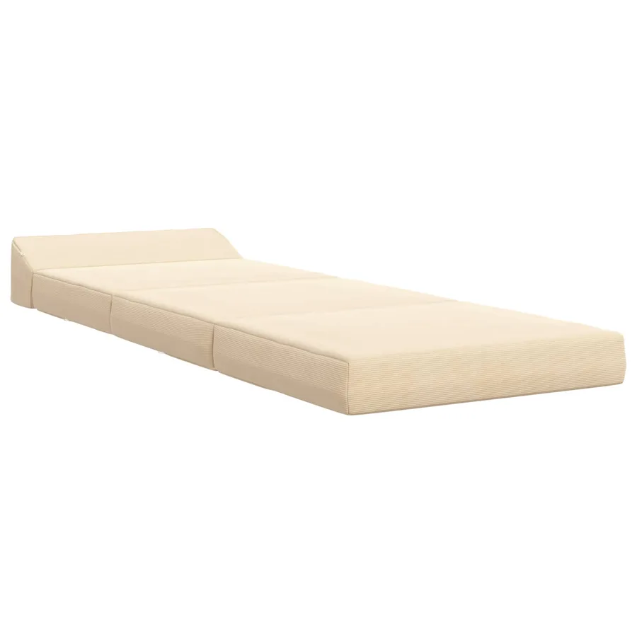 Canapé-lit pliable Crème 200 x 70 x 10 cm - 2