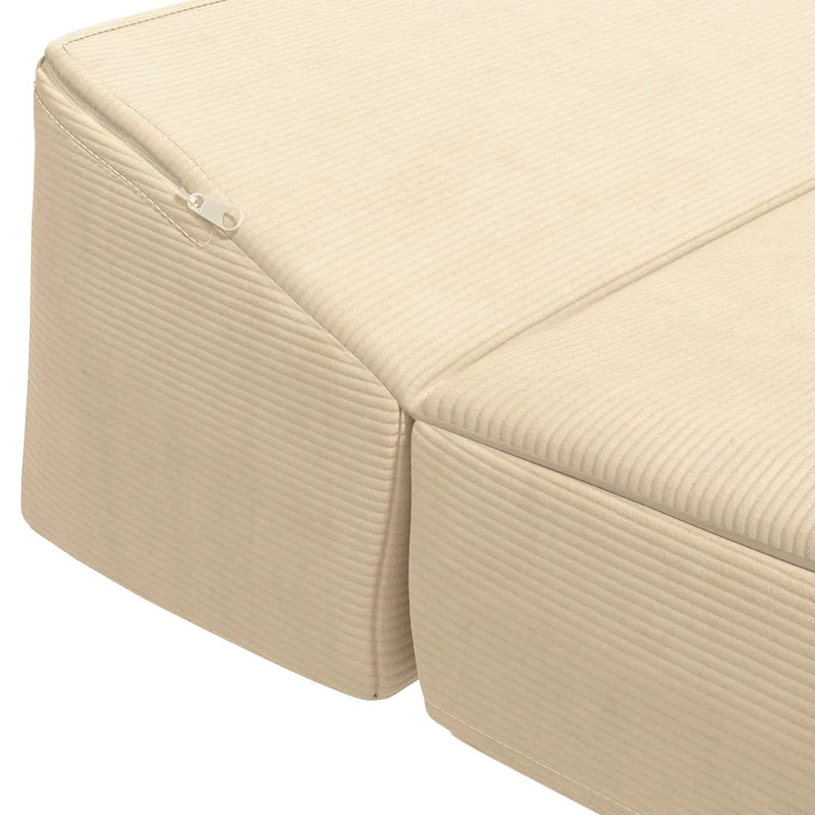 Canapé-lit pliable Crème 200 x 70 x 10 cm - 5