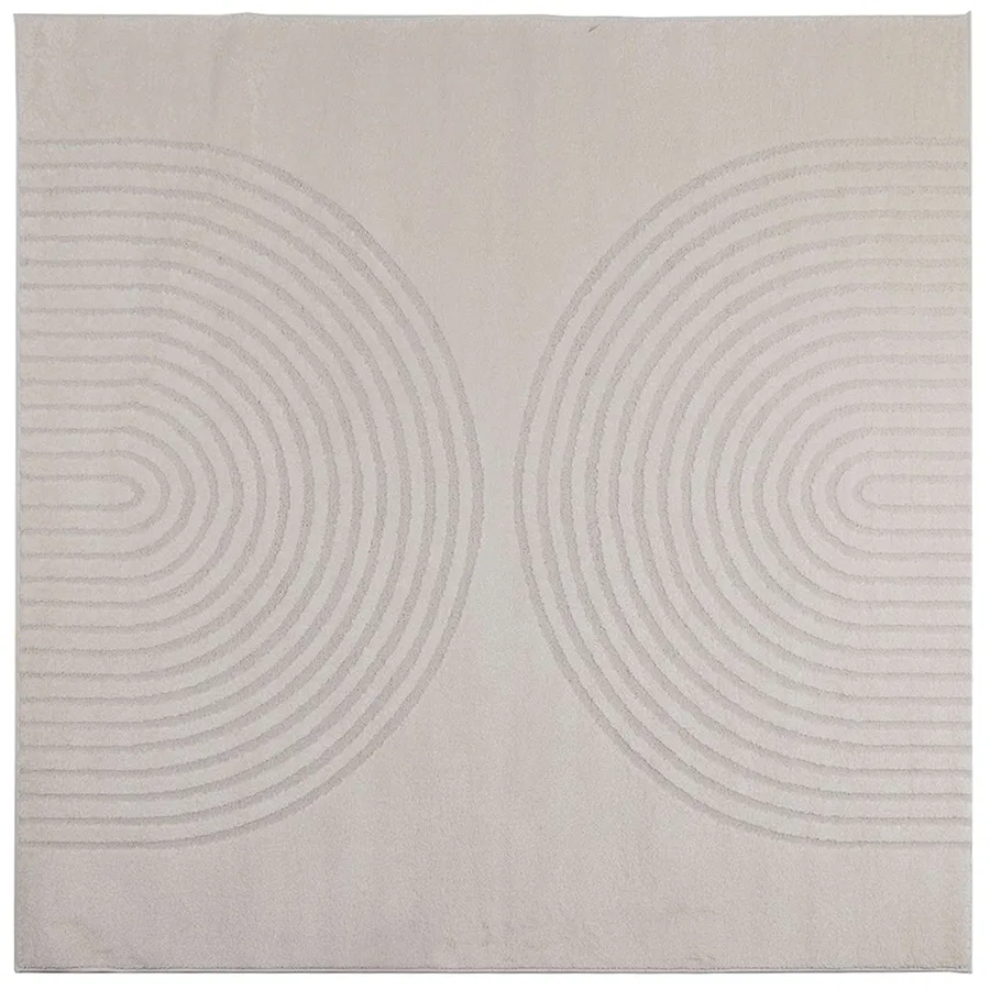 Tapis de surface Carré GALATI Crème 200 x 200 cm Polyester - 2