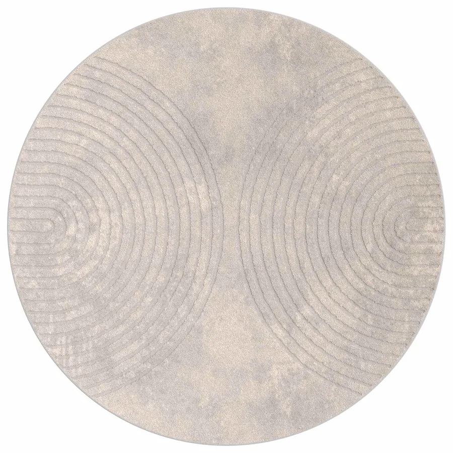 Tapis de surface Rond GALATI Beige Ø 120 CM Polyester - 2
