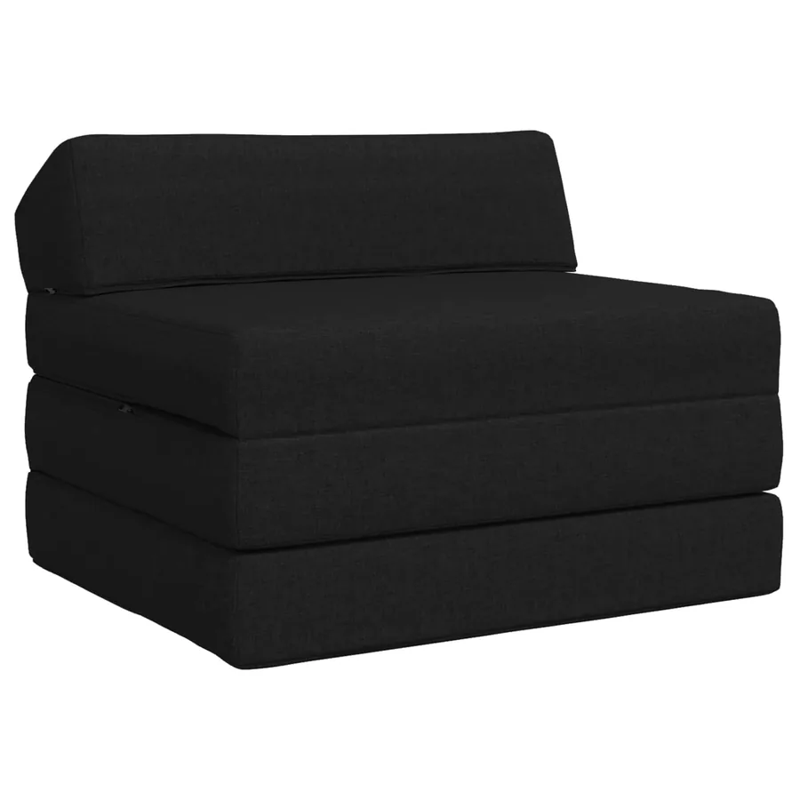 Canapé-lit pliable Noir 200 x 70 x 10 cm Tissu