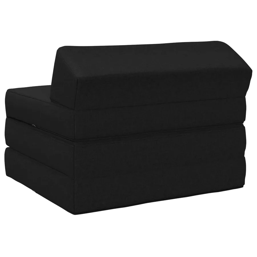 Canapé-lit pliable Noir 200 x 70 x 10 cm Tissu - 4