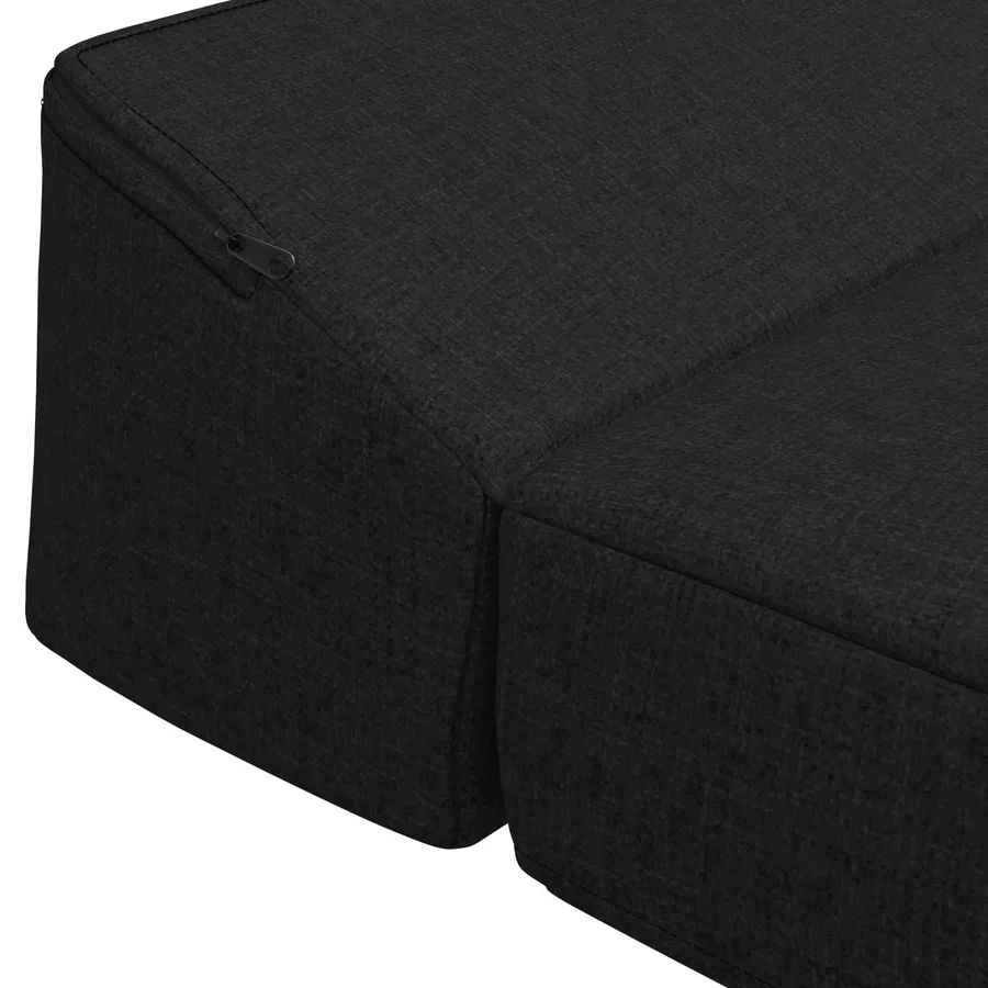 Canapé-lit pliable Noir 200 x 70 x 10 cm Tissu - 5