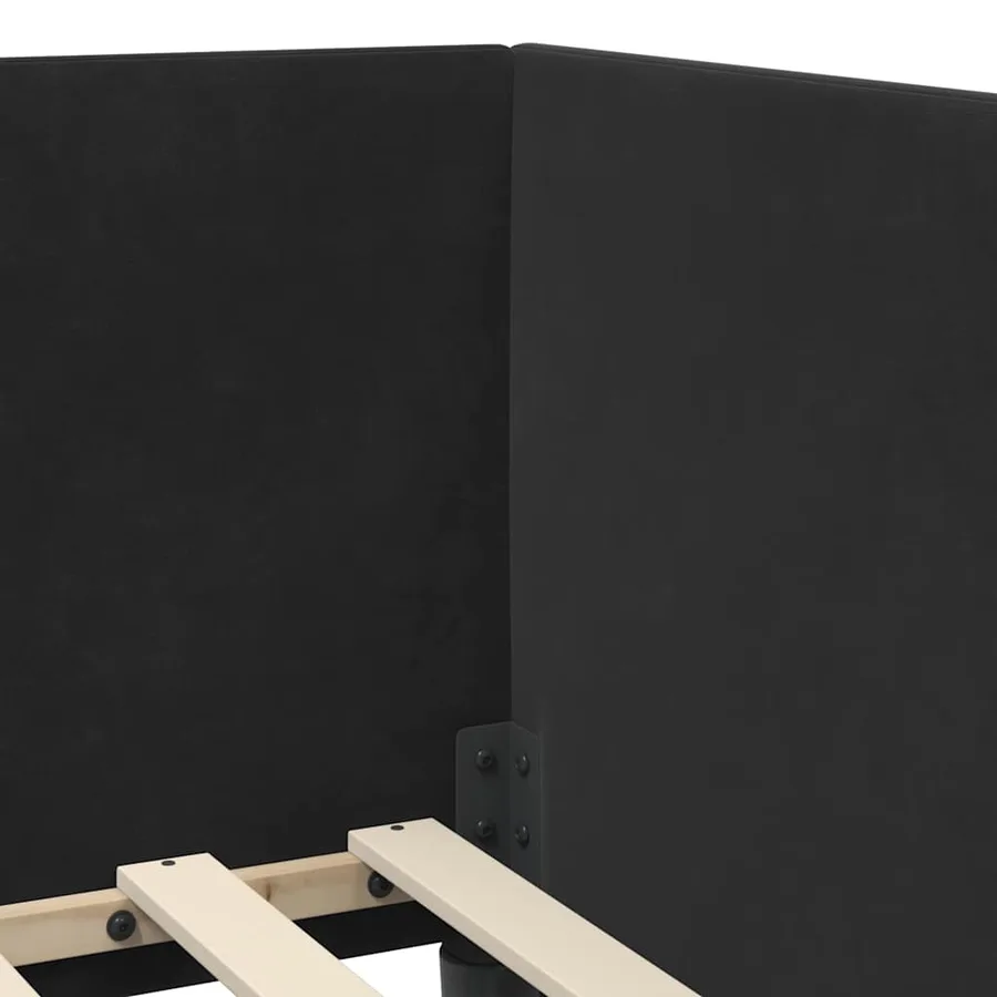 Cadre de lit d'angle avec matelas 2 pcs Noir Velours - 10